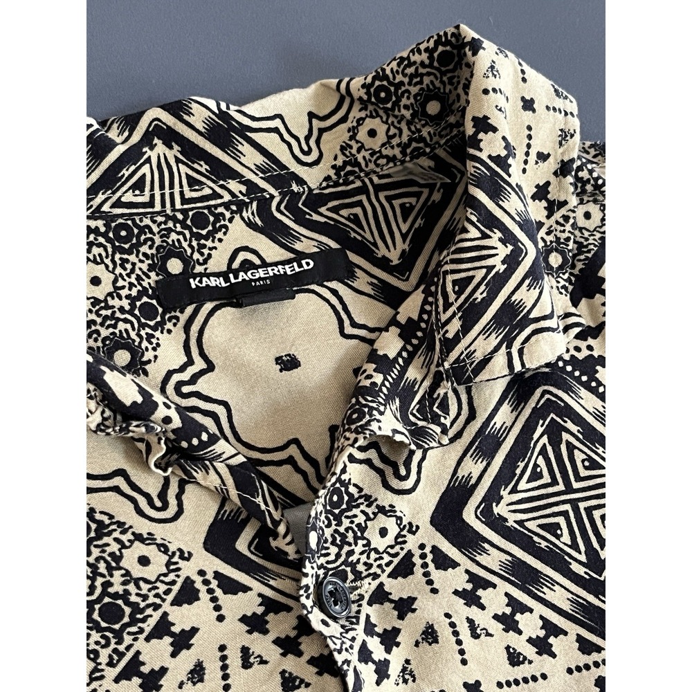 KARL LAGERFELD PARIS S Geometric Print Button-Down Shirt MSRP $119